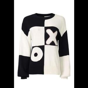 (GB14) New Staud Add to Hearts Tic Tac Toe Sweater, XL